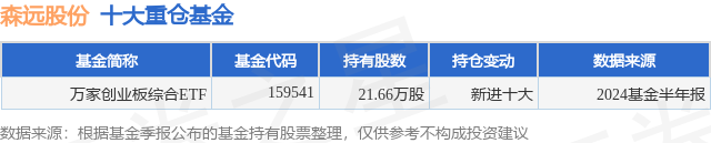 9月24日森远股份涨563%万家创业板综合ETF基金重仓该股