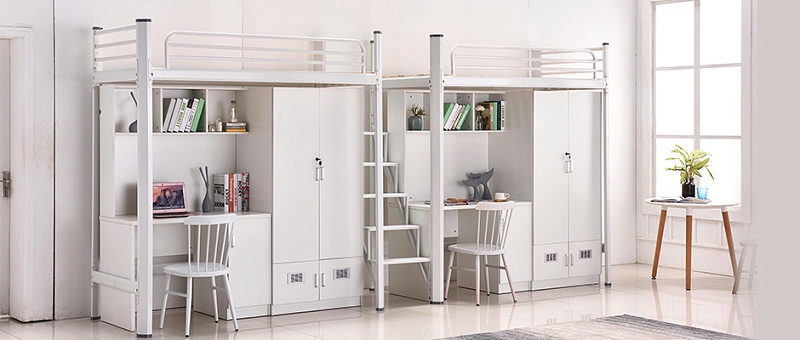 高校宿舍学生公寓床的一般尺寸-公寓床上下铺铁床学生宿舍床员工铁架床双层铁床厂家光彩家具官网(图1)