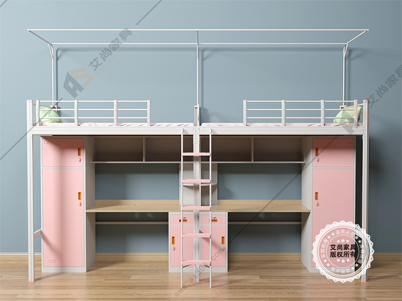 四人间 - 粉色学生公寓床案例