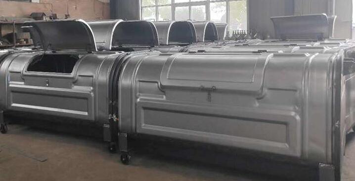 3立方车载勾臂垃圾箱 农村环卫大垃圾收集箱加厚